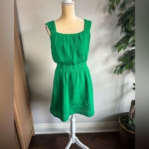 NWT Michael Stars Double Gauze Green Sleeveless Summer Dress Sz M